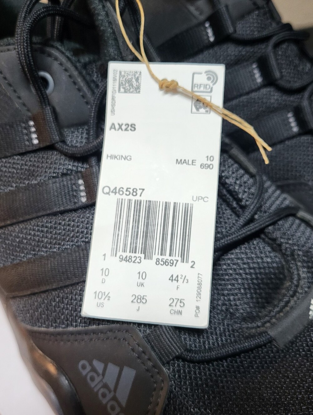 *NEW* Adidas Terrex AX2S Low Top Black Hiking Shoes Size Men’s 10.5 Women's 11.5 - Picture 7 of 7